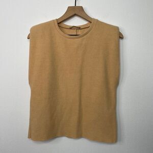 NWOT Zara Tan Sleeveless Sweater